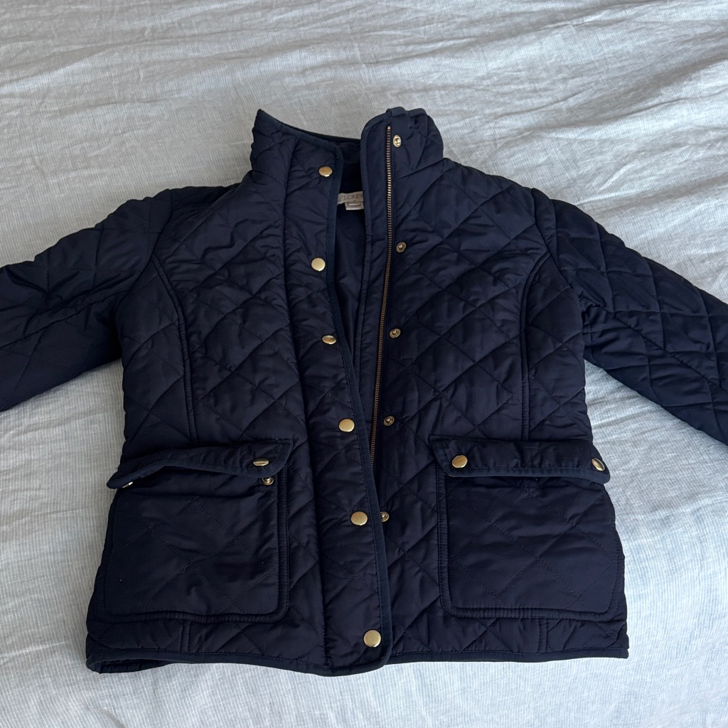 J. Crew - Navy Quilted Jacket With Gold Buttons